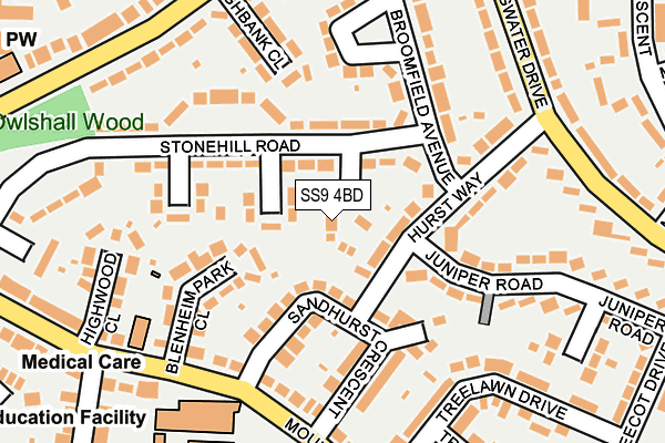 SS9 4BD map - OS OpenMap – Local (Ordnance Survey)