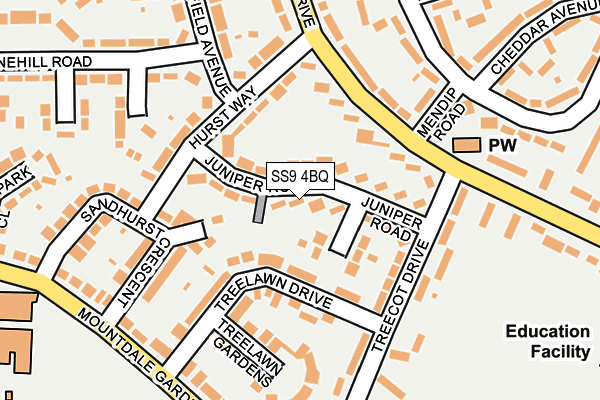 SS9 4BQ map - OS OpenMap – Local (Ordnance Survey)