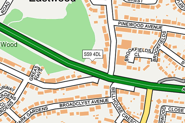 SS9 4DL map - OS OpenMap – Local (Ordnance Survey)