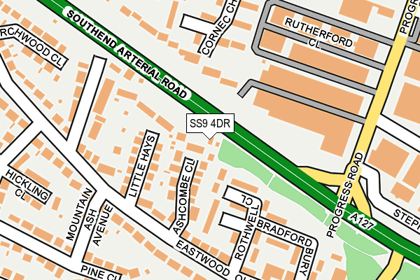 SS9 4DR map - OS OpenMap – Local (Ordnance Survey)