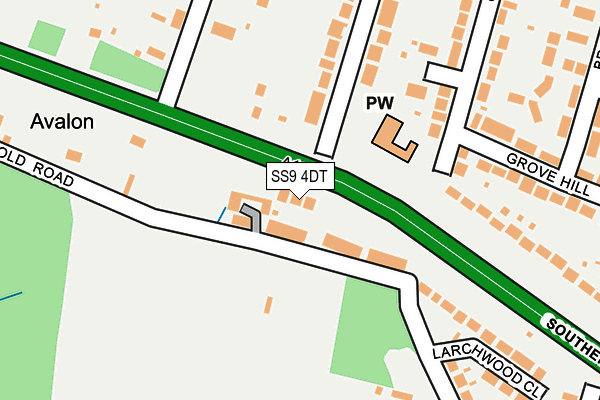 SS9 4DT map - OS OpenMap – Local (Ordnance Survey)