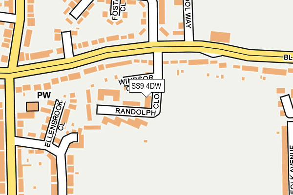 SS9 4DW map - OS OpenMap – Local (Ordnance Survey)
