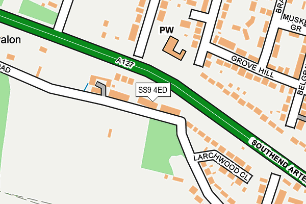 SS9 4ED map - OS OpenMap – Local (Ordnance Survey)