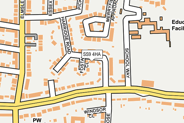 SS9 4HA map - OS OpenMap – Local (Ordnance Survey)