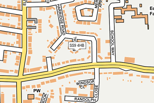 SS9 4HB map - OS OpenMap – Local (Ordnance Survey)
