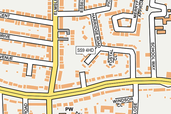SS9 4HD map - OS OpenMap – Local (Ordnance Survey)