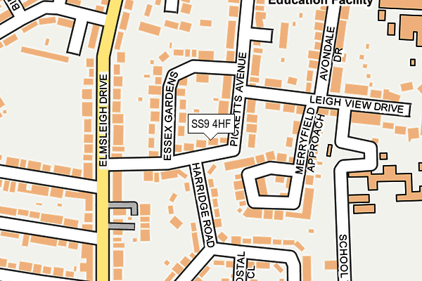 SS9 4HF map - OS OpenMap – Local (Ordnance Survey)