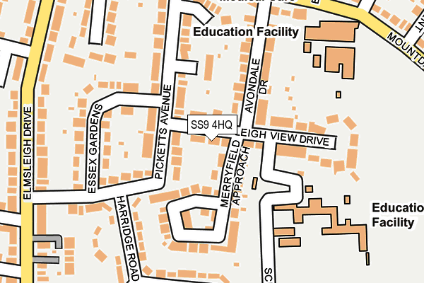 SS9 4HQ map - OS OpenMap – Local (Ordnance Survey)