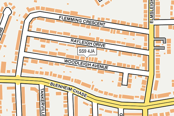 SS9 4JA map - OS OpenMap – Local (Ordnance Survey)