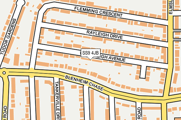 SS9 4JB map - OS OpenMap – Local (Ordnance Survey)