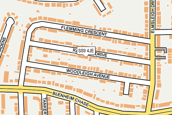 SS9 4JE map - OS OpenMap – Local (Ordnance Survey)