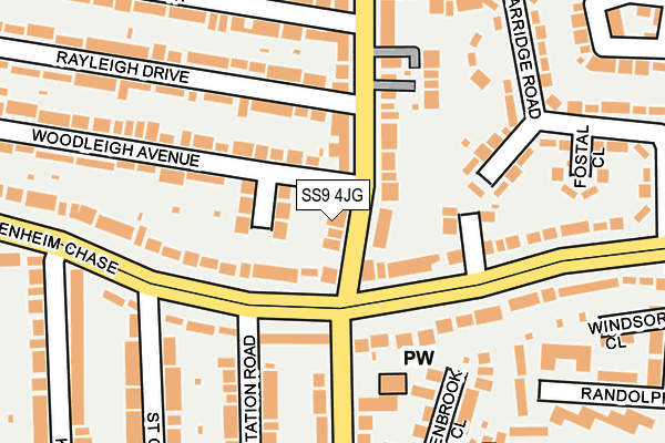 SS9 4JG map - OS OpenMap – Local (Ordnance Survey)