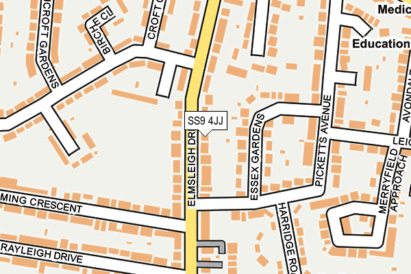 SS9 4JJ map - OS OpenMap – Local (Ordnance Survey)