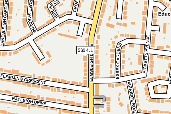 SS9 4JL map - OS OpenMap – Local (Ordnance Survey)