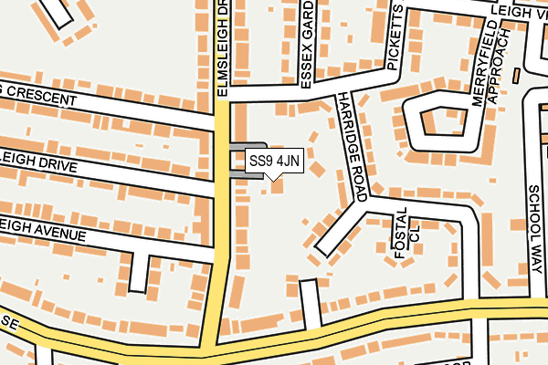 SS9 4JN map - OS OpenMap – Local (Ordnance Survey)