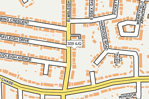 SS9 4JQ map - OS OpenMap – Local (Ordnance Survey)
