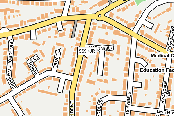 SS9 4JR map - OS OpenMap – Local (Ordnance Survey)