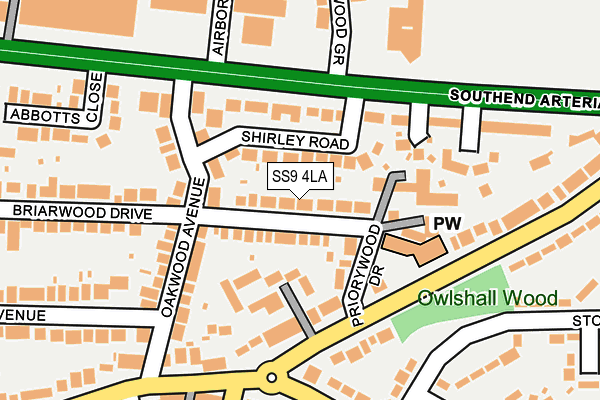 SS9 4LA map - OS OpenMap – Local (Ordnance Survey)