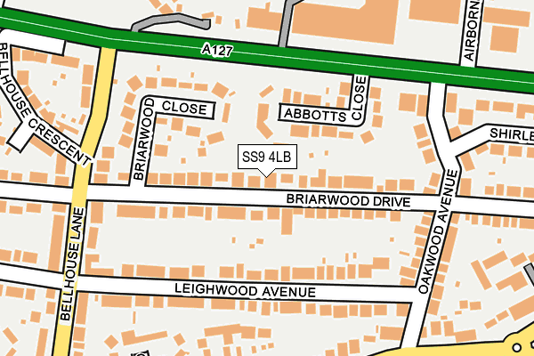 SS9 4LB map - OS OpenMap – Local (Ordnance Survey)