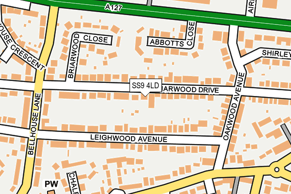 SS9 4LD map - OS OpenMap – Local (Ordnance Survey)