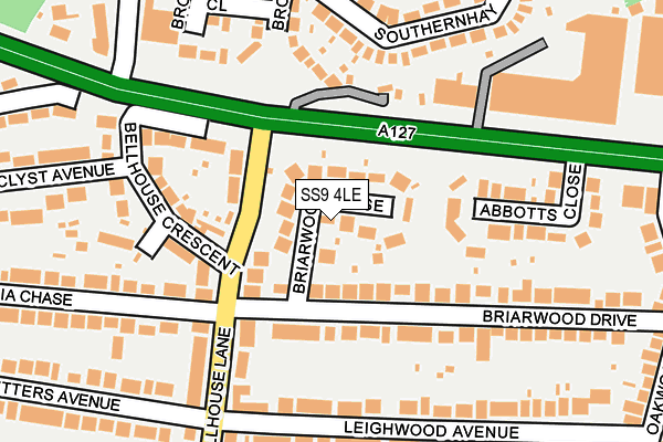 SS9 4LE map - OS OpenMap – Local (Ordnance Survey)