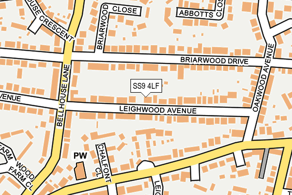 SS9 4LF map - OS OpenMap – Local (Ordnance Survey)