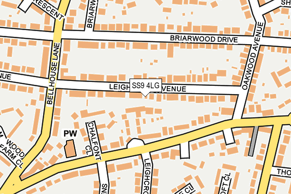 SS9 4LG map - OS OpenMap – Local (Ordnance Survey)