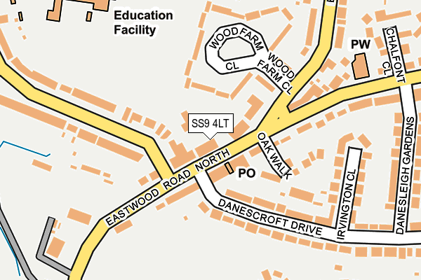 SS9 4LT map - OS OpenMap – Local (Ordnance Survey)