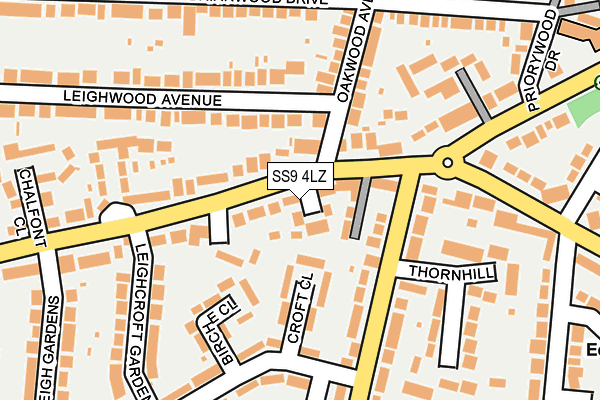 SS9 4LZ map - OS OpenMap – Local (Ordnance Survey)