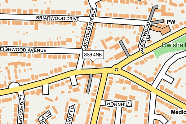 SS9 4NB map - OS OpenMap – Local (Ordnance Survey)
