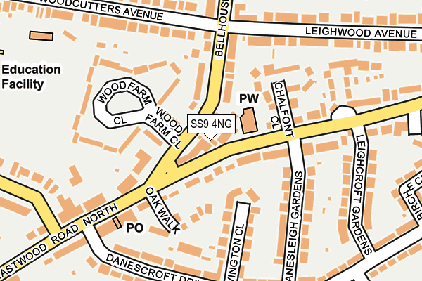 SS9 4NG map - OS OpenMap – Local (Ordnance Survey)
