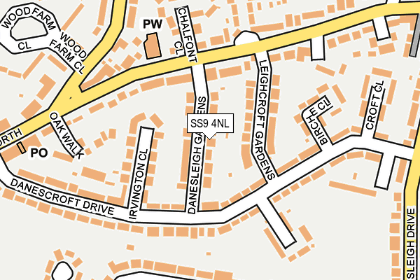 SS9 4NL map - OS OpenMap – Local (Ordnance Survey)