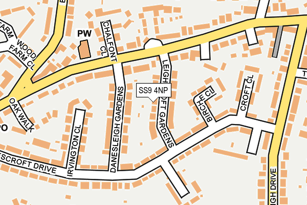 SS9 4NP map - OS OpenMap – Local (Ordnance Survey)