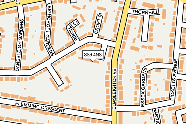 SS9 4NS map - OS OpenMap – Local (Ordnance Survey)