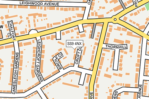 SS9 4NX map - OS OpenMap – Local (Ordnance Survey)