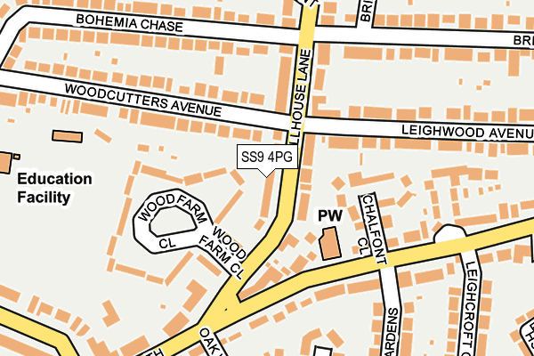 SS9 4PG map - OS OpenMap – Local (Ordnance Survey)