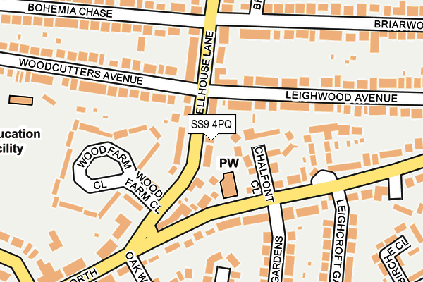 SS9 4PQ map - OS OpenMap – Local (Ordnance Survey)
