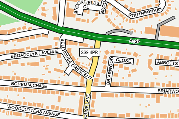 SS9 4PR map - OS OpenMap – Local (Ordnance Survey)