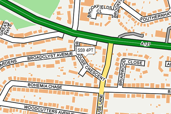 SS9 4PT map - OS OpenMap – Local (Ordnance Survey)