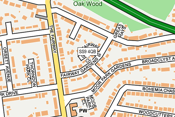 SS9 4QB map - OS OpenMap – Local (Ordnance Survey)