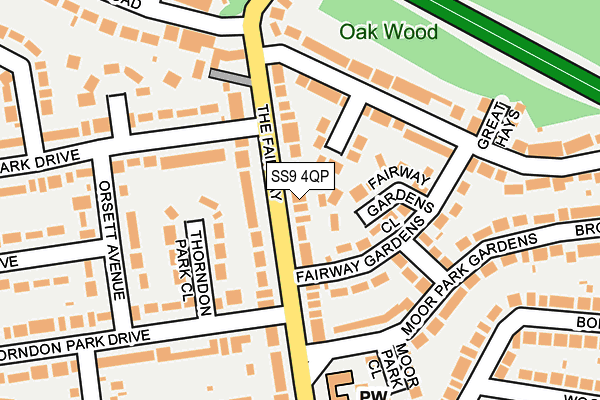 SS9 4QP map - OS OpenMap – Local (Ordnance Survey)