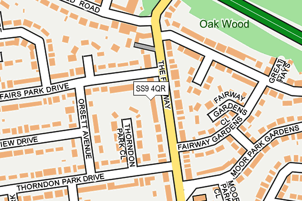 SS9 4QR map - OS OpenMap – Local (Ordnance Survey)
