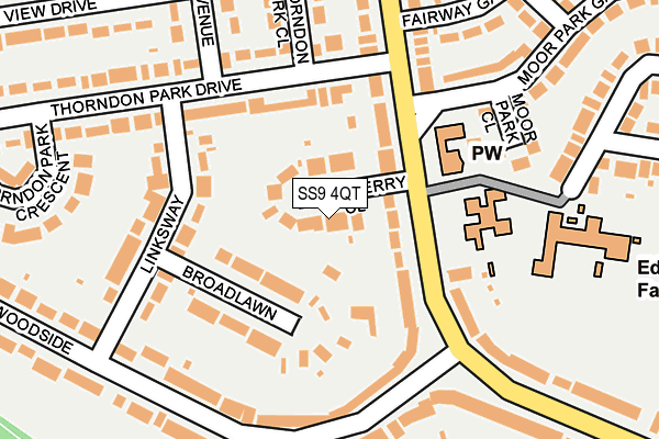 SS9 4QT map - OS OpenMap – Local (Ordnance Survey)