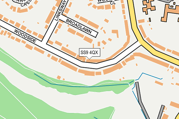SS9 4QX map - OS OpenMap – Local (Ordnance Survey)