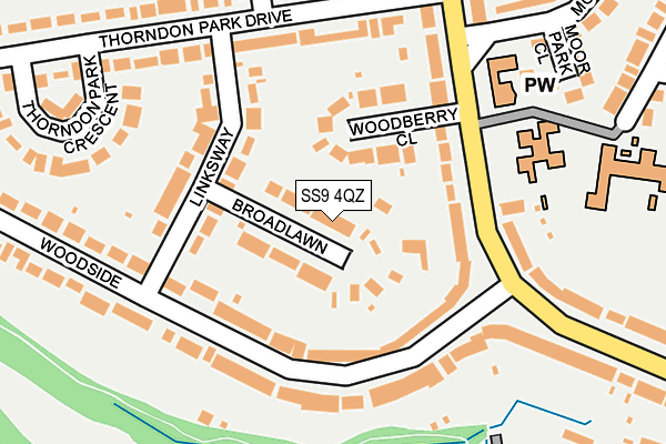 SS9 4QZ map - OS OpenMap – Local (Ordnance Survey)
