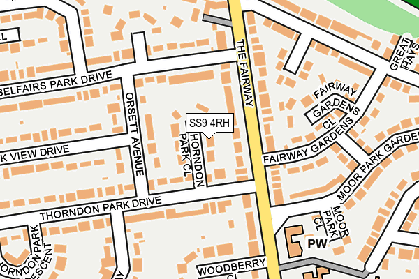 SS9 4RH map - OS OpenMap – Local (Ordnance Survey)