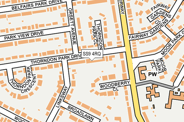 SS9 4RQ map - OS OpenMap – Local (Ordnance Survey)