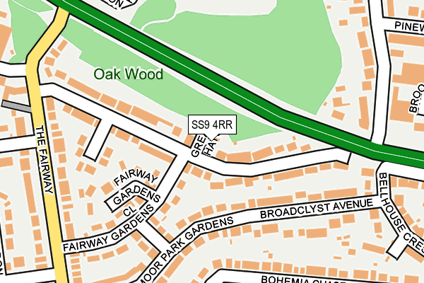 SS9 4RR map - OS OpenMap – Local (Ordnance Survey)