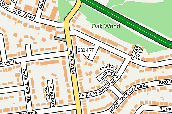 SS9 4RT map - OS OpenMap – Local (Ordnance Survey)