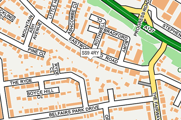 SS9 4RY map - OS OpenMap – Local (Ordnance Survey)
